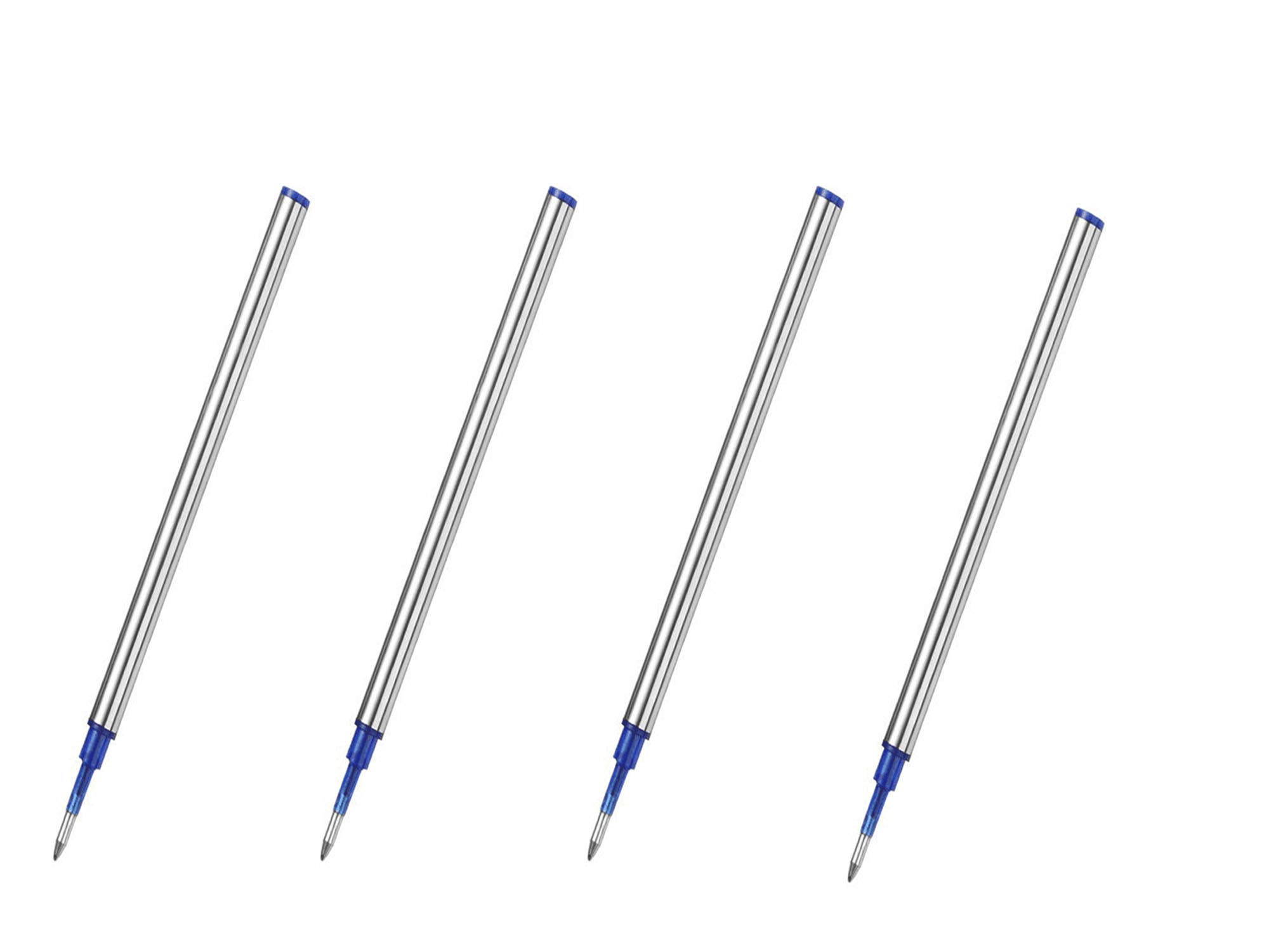 Accod Ballpoint Pen Refill Rollerball Refills 0.5MM Universal Replaceable Refills Gel Ink RollBall Refills- 4 Pack(Blue)