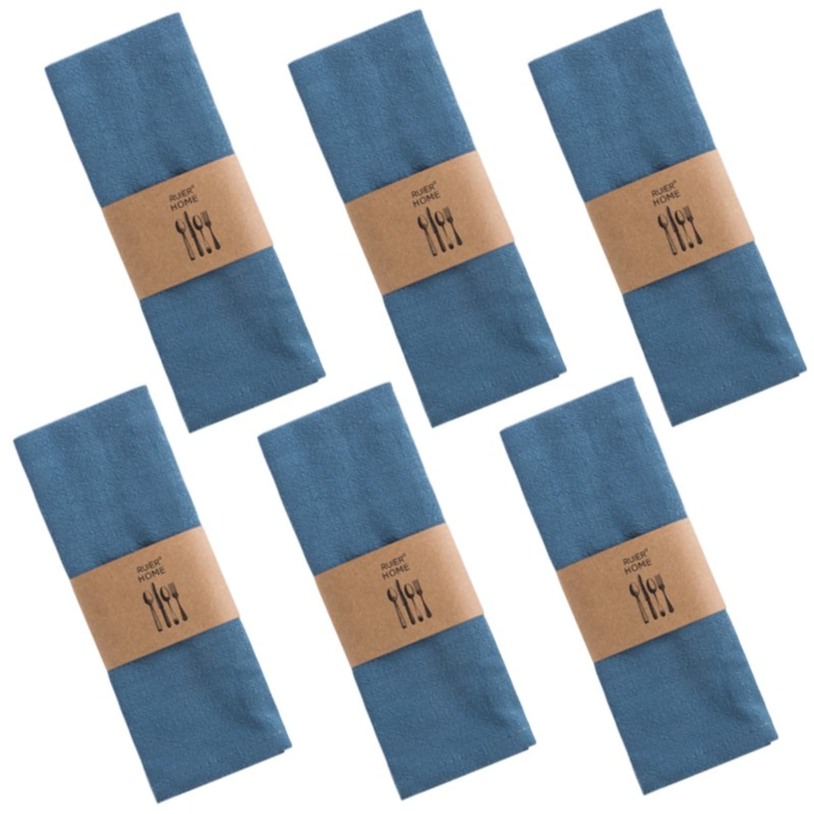 ZOYIEP Fabric Napkins Linen Napkins Set, Napkins Fabric, Napkins Linen Kitchen Fabric Napkins Table Decoration, Fabric Napkins Linen Napkins, 30 x 40 cm (Navy Blue, 4 Pieces)