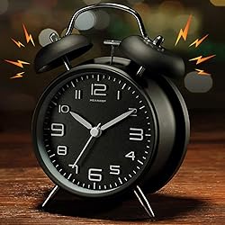 Peakeep 4 Inches Twin Bell Loud Alarm Clock for