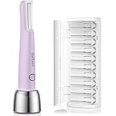 Galtxen Sonic Dermaplaning Tool for Women, Rechargeable Face Dermaplane Razor Sonic Edge Technology for Facial Hair, Exfoliating and Peach Fuzz, 10 Refill Blades Purple