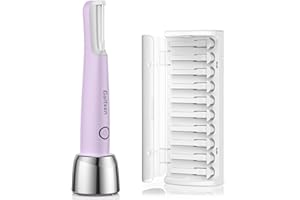 GALTXEN Sonic Dermaplaning Tool for Women, Rechargeable Face Dermaplane Razor Sonic Edge Technology for Facial Hair, Exfoliating and Peach Fuzz, 10 Refill Blades Purple
