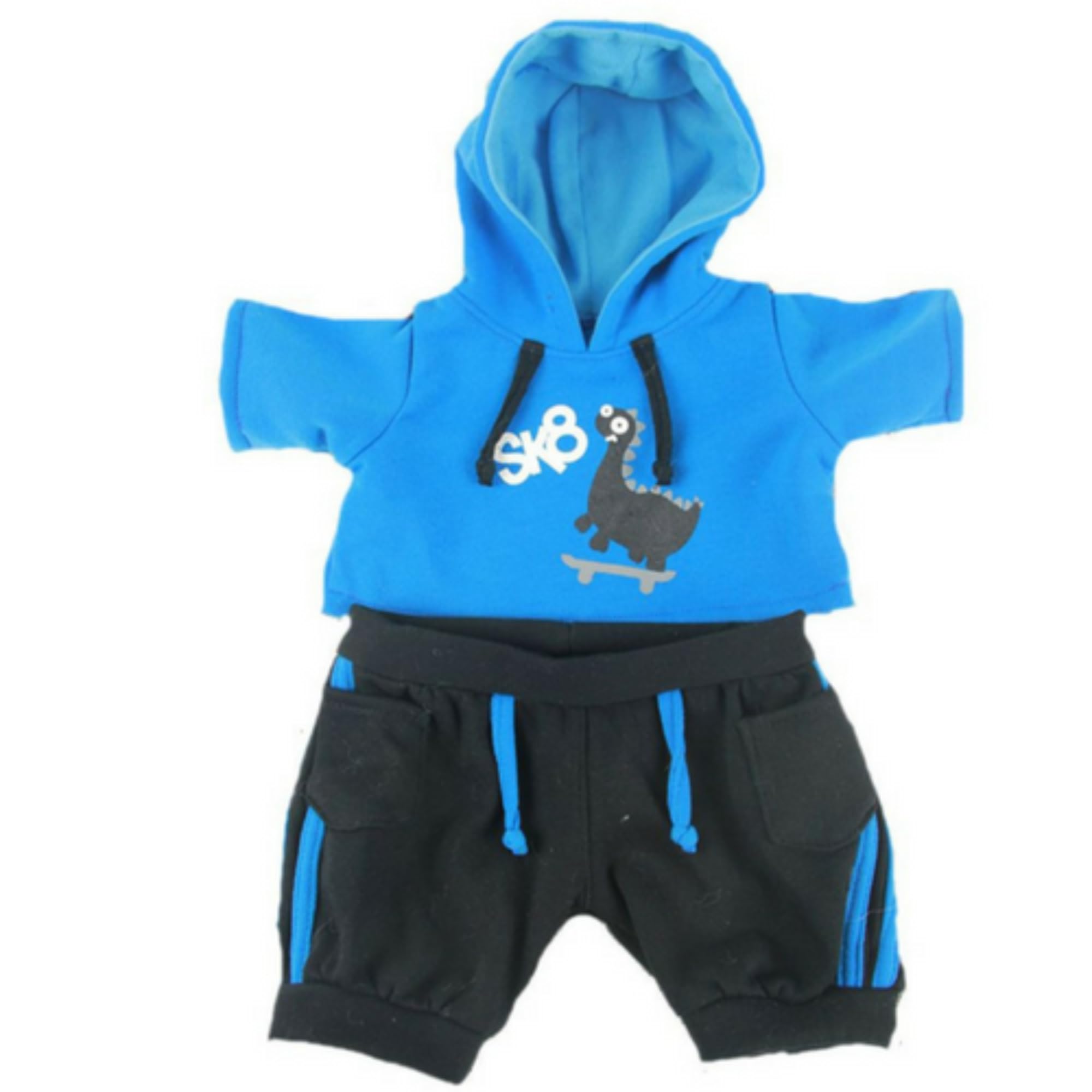 10"/25cm - Dinosaur Skater Hoodie and Joggers - Teddy Bear Clothes Outfit - BEAR NOT INCLUDED