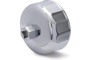 ELECHOI 86.4mm 16Flutes Oil Filter Cap Wrench Removal Tool Socket for BMW Engines/for Volvo with 86mm Filter Housing Caps, Silver Heavy-Duty Alloy Steel