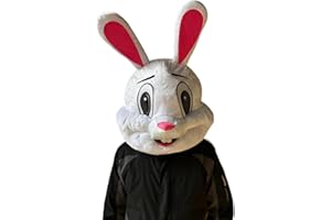 To.beone Plush Easter Bunny Mascot Head Rabbit Animal Mask Halloween Festival