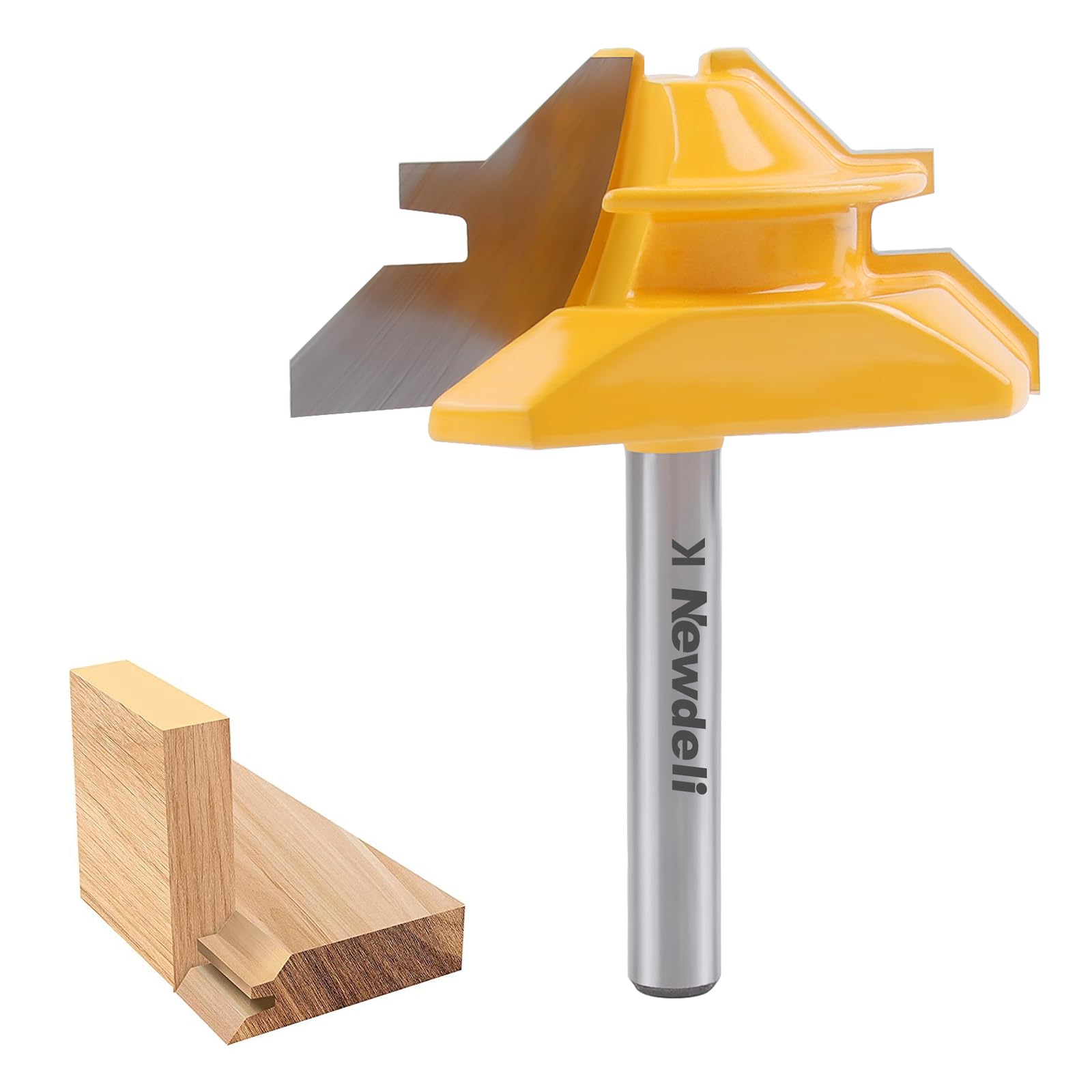 Newdeli 1/4-inch Shank 45 Degree Lock Miter Router
