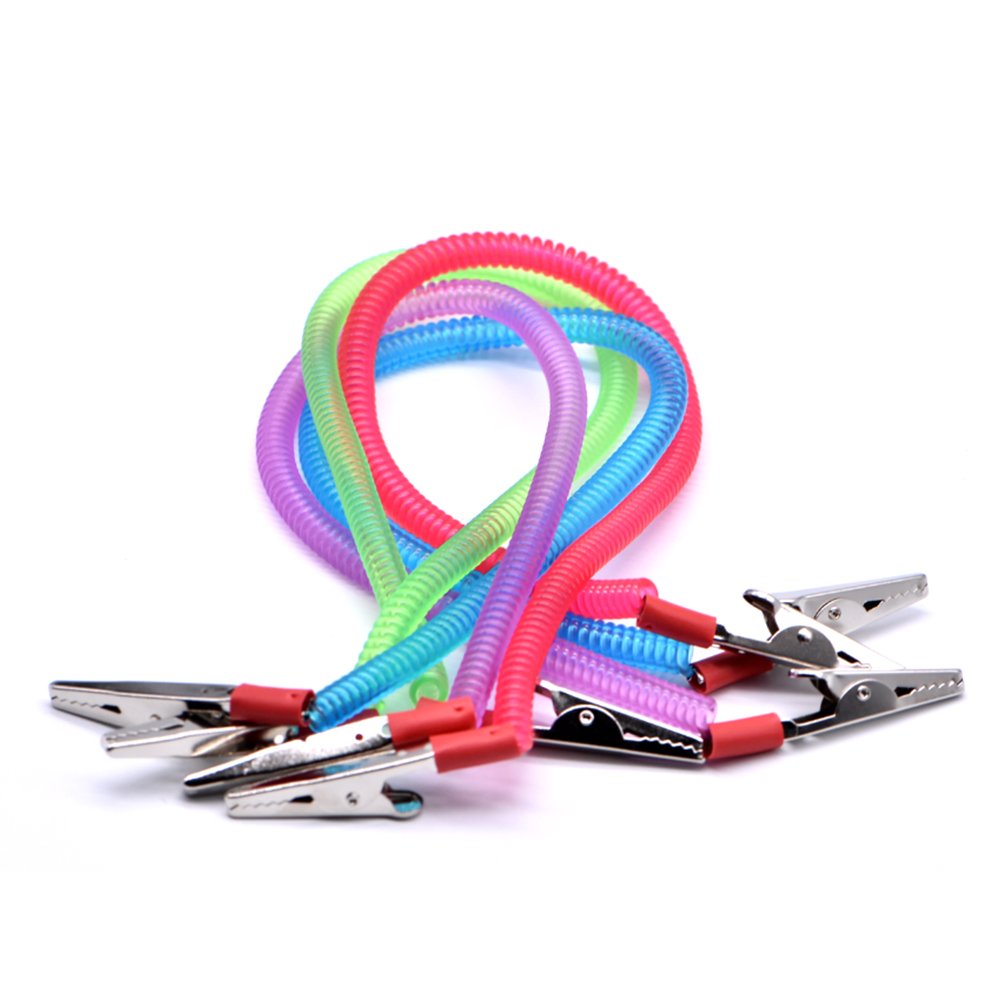 Angzhili 4PCS Elastic Napkin Clip Chain Flexible Lightweight Napkin Holders Chain Oral Dental Supplies Scarf Clip Towel Apron Bibs Chain Napkin Fixing Clips Napkin Lanyard Dinner Accessory