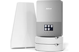 ATCALL Cell Phone Signal Booster for Home, Band 12/17/13/5/2/25/4/66, Up to 5,000 Sq Ft, Compatible with All U.S. Carriers, Big HD LCD Display, FCC Approved Cell Booster