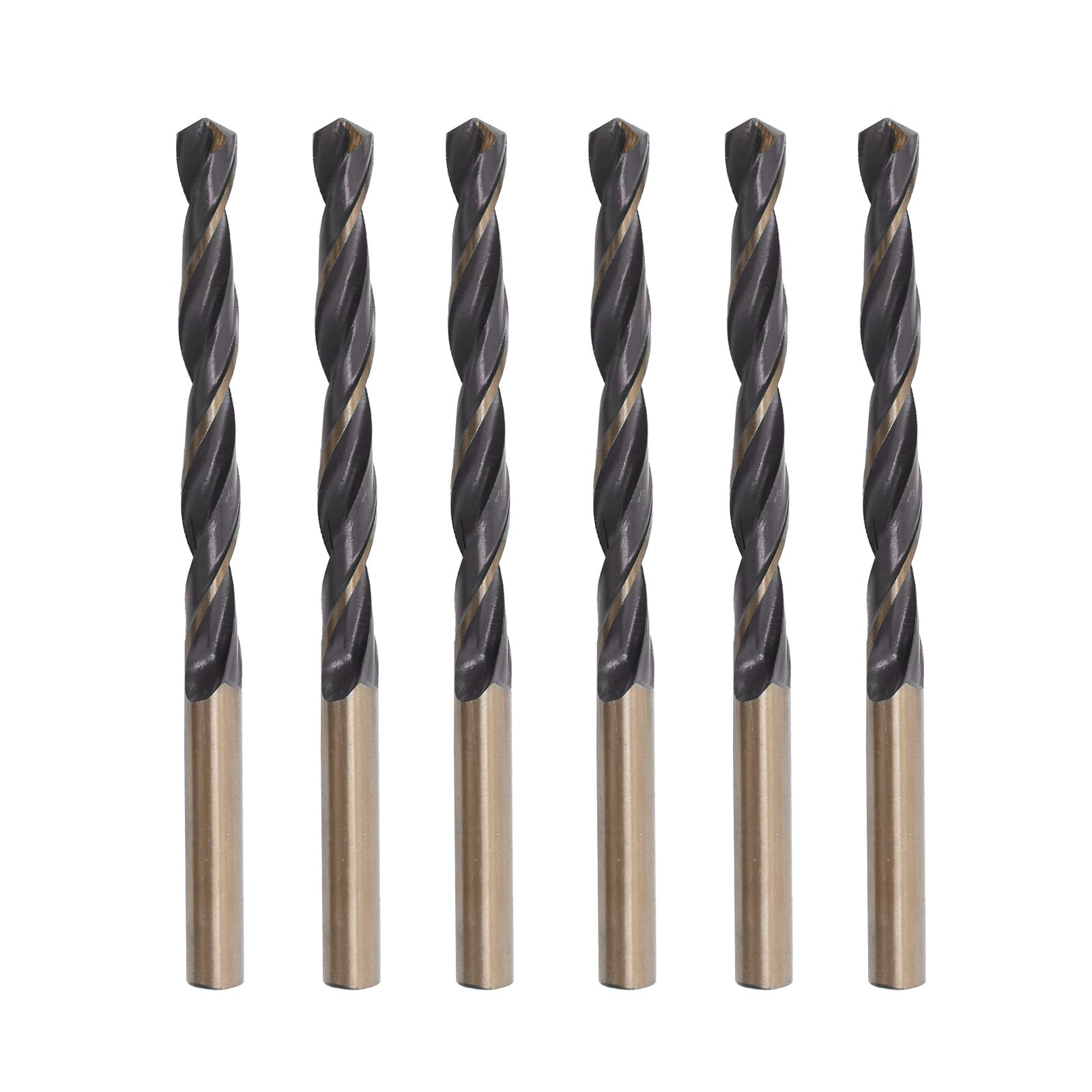 Misuyue 6pcs 6.5mm HSS Drill Bit Set, Carbide Twist Drill Bit for Metal, Stainless Steel, Aluminum Alloy, Wood