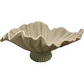 ARTRHYT 16" Large Decorative Bowl decor, Modern Home Decor,Stylish Key Bowl for Entry Table,Scalloped Decorative Bowls (Beige