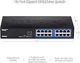 TRENDnet TEG-S16DG 16-Port Unmanaged Gigabit GREENnet Desktop Metal Switch view 2