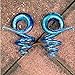 BodyJ4You 2PC Glass Ear Tapers Plugs 0G Aqua Blue Spiral Zigzag Gauges Piercing Jewelry