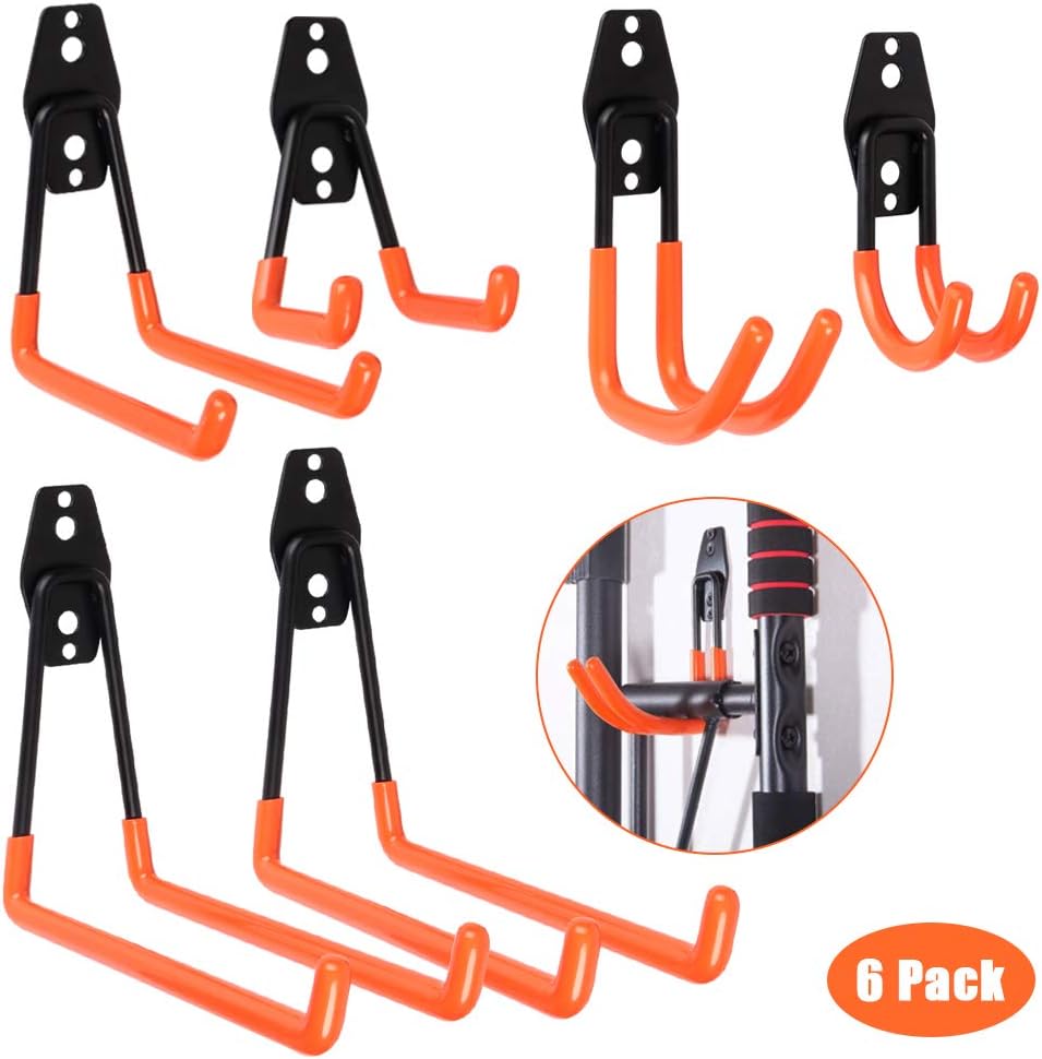 Garage Hooks Steel Utility Double Hooks Heavy Duty Garage Storage Hooks Hangers U Hooks Garage