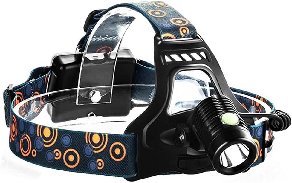 Bright Headlamp T6 LED Headlight Adjustable 3Mode Hands Free Head Mounted Work Light Water-resistant Outdoor Camping Torch Flashlight 3AA Battery Powered (Not Included)