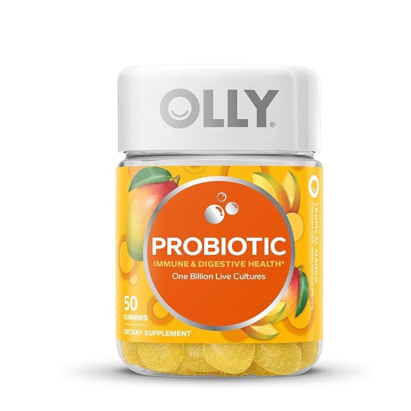 OLLY PURELY PROBIOTIC GUMMY SUPPLEMENT; TROPICAL MANGO; 50 COUNT, 25 DAY SUPPLY (PACKAGING MAY VARY)