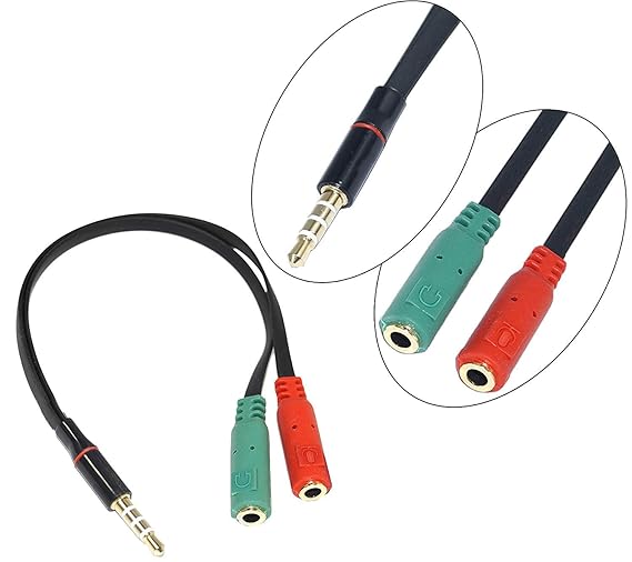 Buy NISUN 3.5mm Headset Mic Audio Jack Y Splitter Cable with Separate