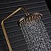 Rozin Bathroom Rainfall Shower Tub Faucet Set 8-inch Top Showerhead + Handheld Spray Antique Brass