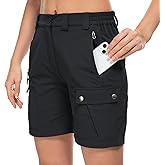 Jessie Kidden Womens Stretch Cargo Hiking Shorts Quick Dry Elastic Waist 7" Casual Shorts for Women