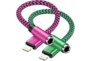 HAOANO [Apple MFi Certified] 2Pack iPhone 3.5mm Headphone Adapter, Lightning to 3.5mm Headphone Jack Adapter iPhone Aux Audio Jack Adapter Dongle Cable for iPhone 14 13 12 11 Pro Max Plus Mini XR 8 iPad iPod