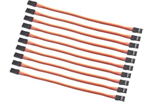 OliRC 10pcs Male to Male Servo Extension Lead Wire 22awg 60cores Cable 15cm for RC Airplane(C61-10)