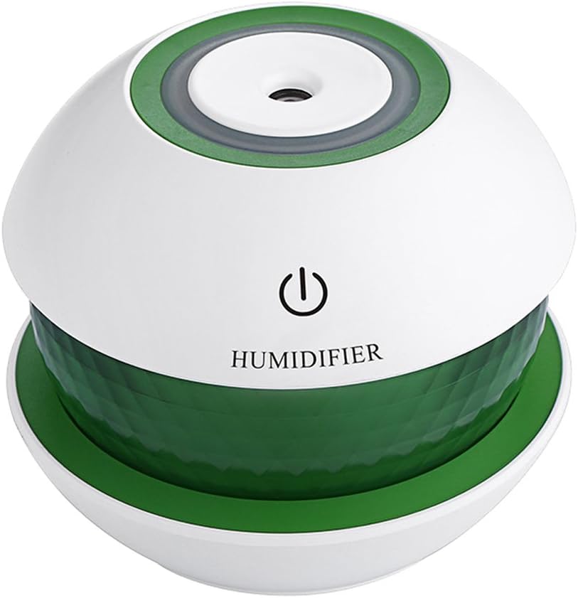 Menschwear Portable USB Ultrasonic Air Humidifier With 7 Color Changing LED Night Light For Home, Office Green