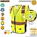 KwikSafety (Charlotte, NC) GRAND KAHUNA (11 Pockets w/D-Ring Pass Thru) Class 2 ANSI High Visibility Reflective Safety Vest Heavy Duty Mesh Zipper and HiVis Construction Work Men Yellow Black L/XL
