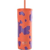 Contigo Streeterville 2.0 Stainless Steel Vacuum-Insulated Tumbler w/Straw, Autoclose Technology, Easy Clean Lid &amp; Straw, Leak-proof Drinking, Keeps Drinks Cold for 20 hours, 24oz., Tangerine