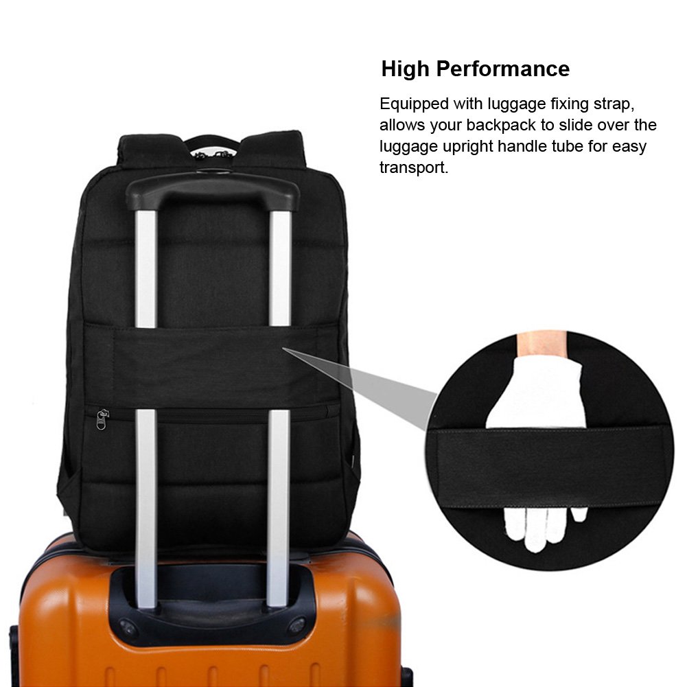 Vbiger Impermeables Mochila Portátil con Puerto de Carga USB y Orificio para Auriculares para Hombre ,17 \