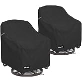 ANartcle Swivel Patio Chair Covers 2 Pack,Waterproof Heavy Duty Outdoor Chair Covers,Patio Swivel Chair Covers for Outdoor Furniture (30 W x 34 D x 38.5 H inches) Black.