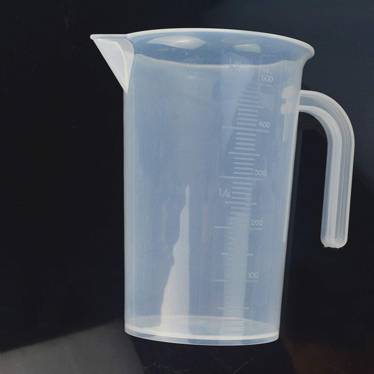 3 pcs Plastic Measuring Cups Set, HOVEOX Multi Function 4 Cup, 2 Cup and 1 Cup Capacity Measuring Cups with Handle Grip and Spout with Ml Ltr and Cup Measurement Stackable Bakeware Accessories