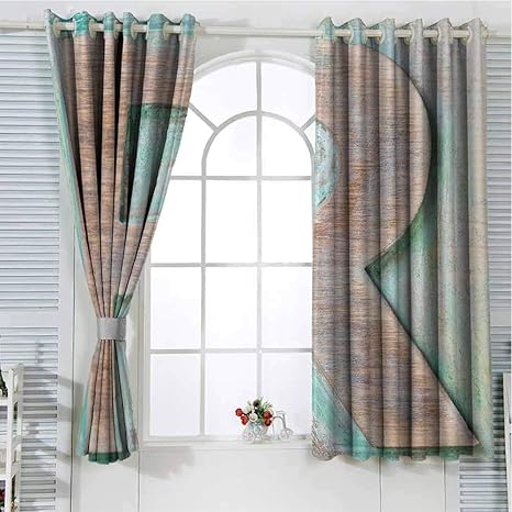 Amazon Jinguizi グロメットウィンドウカーテン 部屋を暗くするカーテン 寝室用 文字r バロックアンティーク R タイポグラフィ オールドファッション 英語 貴族の渦巻き ブラック グレー ホワイト ウォールカーテン 84 X 72 ラグ カーテン ファブリック オンライン通販