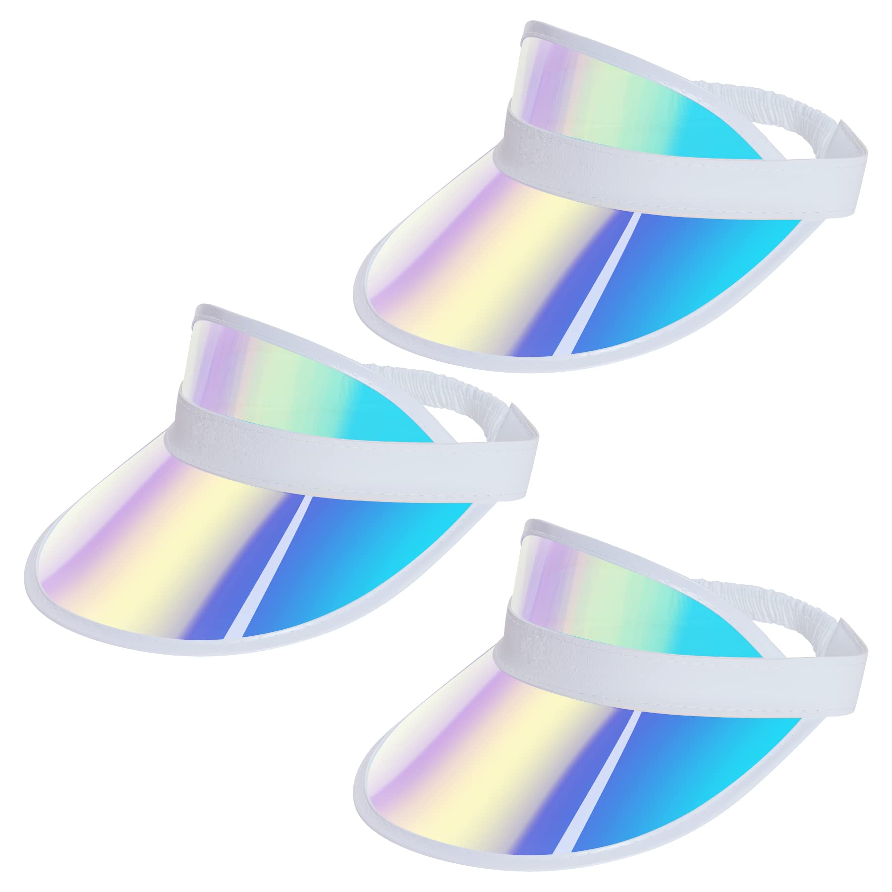 Photo 1 of Jmkcoz 3 Pack Sun Visor Hats Women Men Clear Colored Plastic Tennis Beach Sport Cap Adjustable Golf Sunhat Headwear