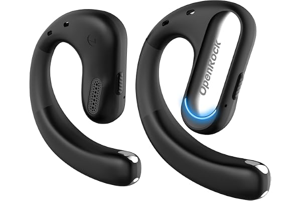 OpenRock Pro Open Ear Headphones, Bluetooth 5.2 Wireless Earbuds, 46 Hours Playtime with Charging Case, Extra Deep Bass, IPX5 Waterproof, for Sports, Gaming, Office, Running, Cycling, Driving, Hiking