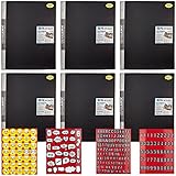 ITOYA 18 inch x 24 inch Original Art Profolio Presentation Book/Portfolio- for Art, Photography, and Documents (Pack of 6) + Scrapbooking Stickers 4 Pages of Emojis, Quotes, Letters - Top Bundle