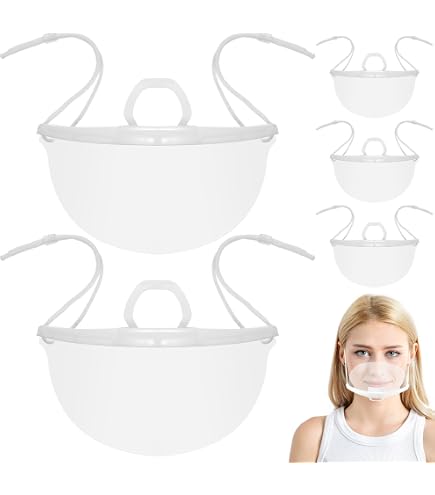 UKCOCO 10-Pack Reusable Anti-Fog Nose Cover Shield – Clear Plastic Mouth Guard For Chefs & Food Service, Professional Splash Protection, Breathable Design