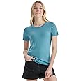 Merino Protect 100% Merino Wool T Shirts Women Crew Neck Tops Short Sleeve Odor Resistance Base Layer Travel Hiking Tee Shirt