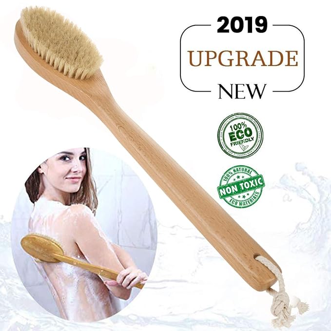 ASEOK Szczotka do kąpieli, szczotka do pleców z włosia dzika ...