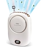 PiKaPiKaP Portable Neck Fan, Hanging Neck Fan Hands Free with Adjustable Lanyard and Bracket, USB Rechargeable Bladeless Mini Fans Portable, 3 Speeds for Women Kids Outdoor Travel