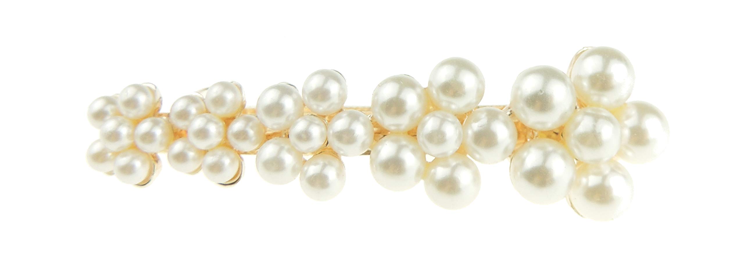 Ladies Faux Pearl Crystal Diamante Small Hair Clip Barrette Tapered Rectangle