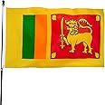 DANF Sri Lanka Flag 3x5 Ft Thick Polyester, Fade Resistant, Brass Grommets, Canvas Header Republic of Sri Lanka National Flags with 3 X 5 Feet