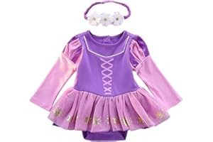MYRISAM Christmas Costumes for Baby Toddler Girls Snow White Mermaid Princess Birthday Bodysuit Romper Tutu Dress w/Headband