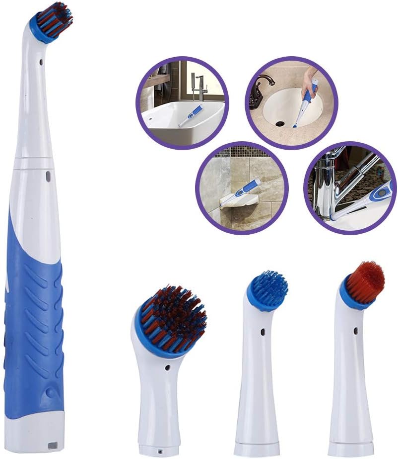 Electric Cleaning Brush with Household All Purpose 4 Brush Heads for Kitchen & Household Cleaning