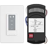 Universal Ceiling Fan Wall Remote Control Kit Replacement for Hampton Bay Hunter Harbor Breeze, 3-Speed Light Dimmer