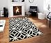 Contemporary Rugs For Living Room Modern Rugs 5x7 Black and White Moroccan Trellis Area Rug Carpet, 5 x 7-Feet, Black