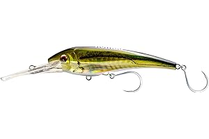 Nomad Design DTX Minnow with Patented Autotune System - Distressed Baitfish Swimming Action, BKK Diablo