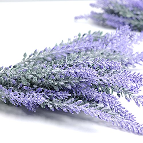 Aplstar Artificial Flowers Lavender Bouquet in Purple Artificial Plant for Home Decor, Wedding,Garden,Patio Decoration,4 Bundles - Thumbnail 3