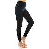 Ladies High Waist Fleece Leggings Regular & Plus Navy