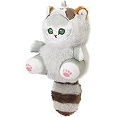 CNAANA Cute Cat Keychain, Plush Backpack Accessories, Bag Pendants, Cute Keychain Gifts (Gray)
