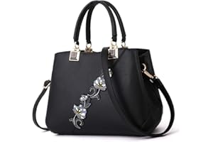 ELDA Purses and Handbags for Women Embroidery Top Handle Satchel Fashion Ladies Shoulder Bag Tote Purse Messenger Bags