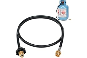 MOASKER 5 FT POL Propane Hose Adapter 1 LB to 20 LB Converter, 1 Pound to 20 Pound Propane Tank Adapter Converter for Mr. Buddy Heater, Coleman Camp Stove Weber Q RV Camper Tabletop Grill Accessories