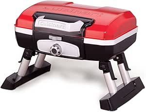 Cuisinart CGG-180T Petit Gourmet Portable Tabletop Propane Gas Grill, Red